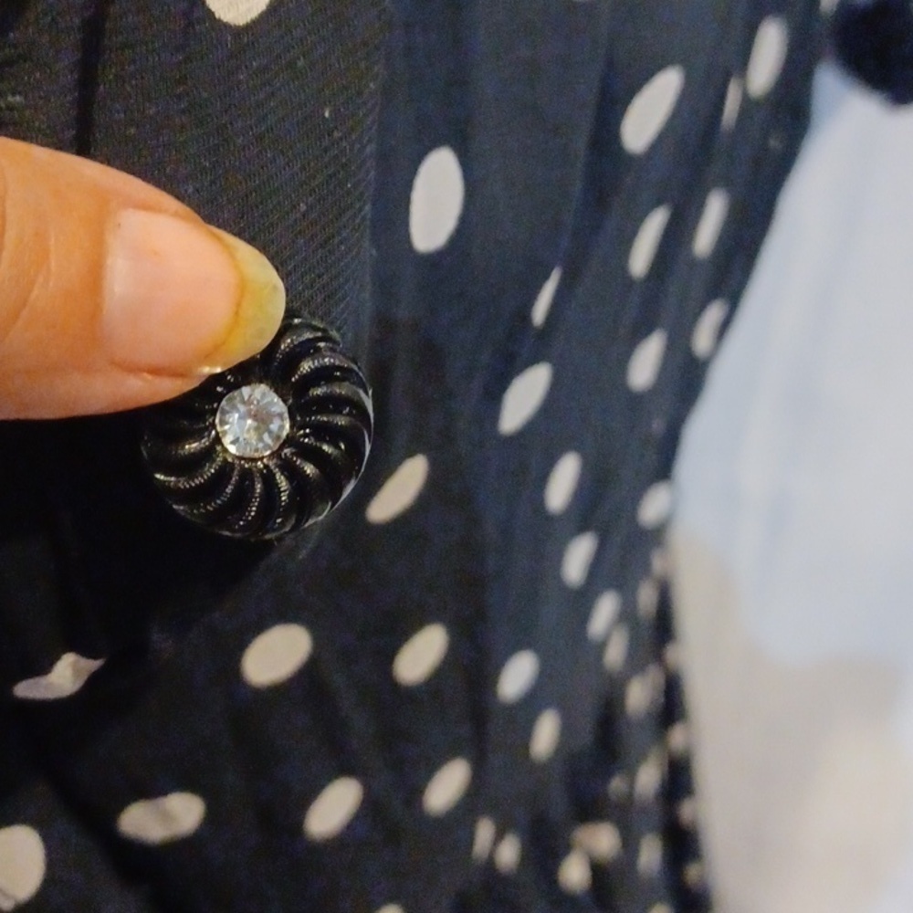 Vintage polka dot dress semi sheer - Picture 9 of 10